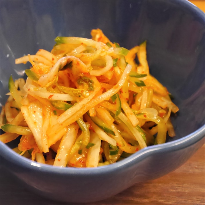 千切り大根と千切りきゅうりのキムチあえ レシピ 作り方 By Yunachi 楽天レシピ